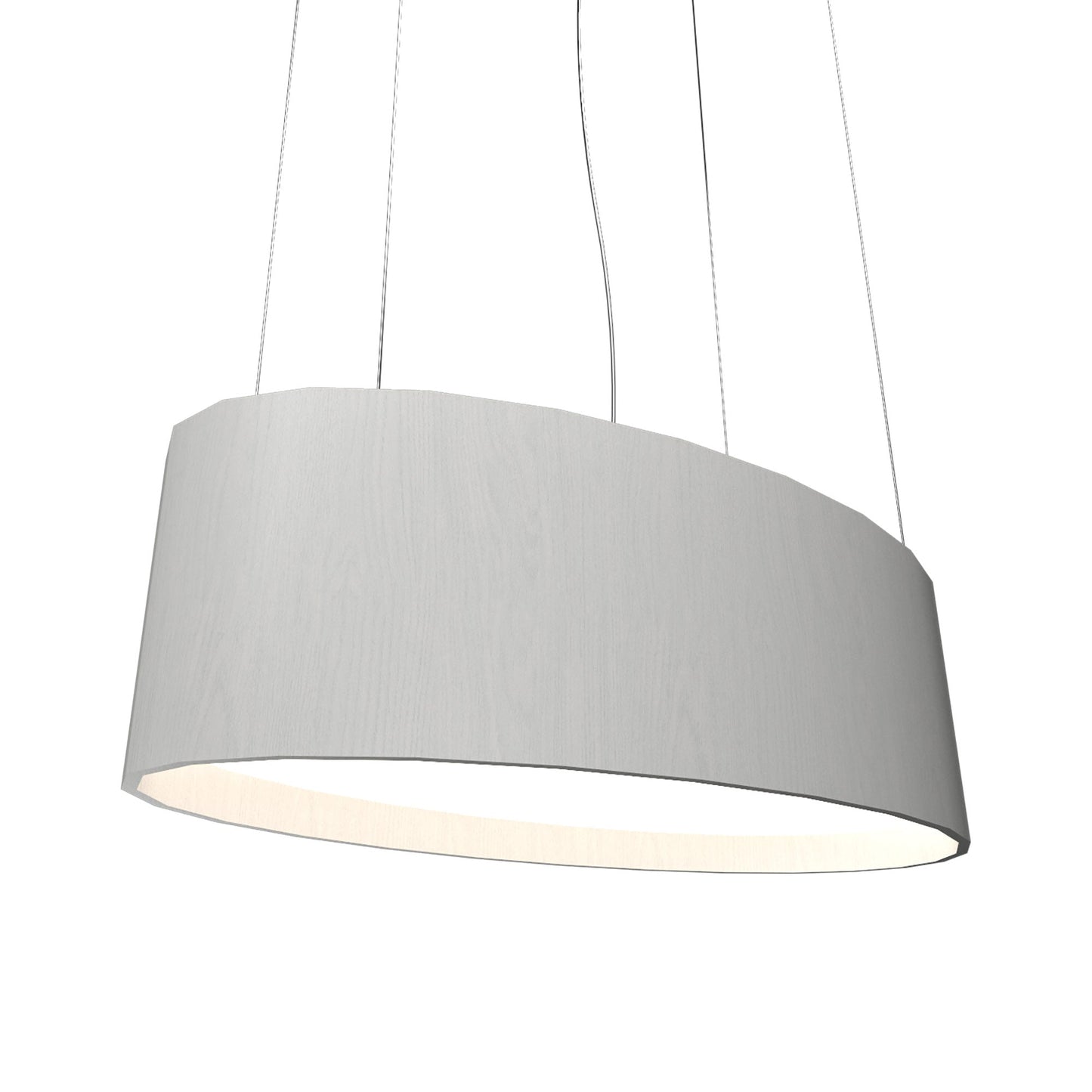 Oval 287 LED Pendant Light in Organic White.