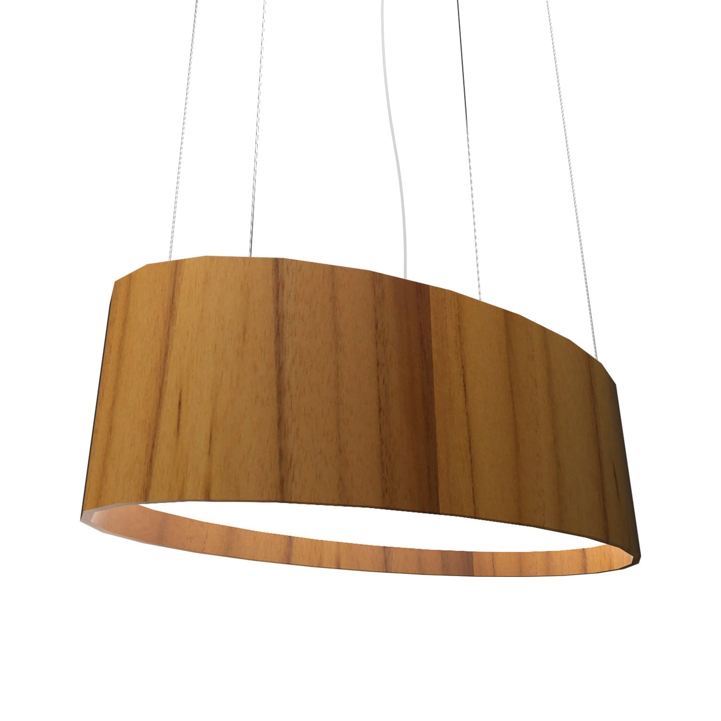 Oval 287 LED Pendant Light in Teak.