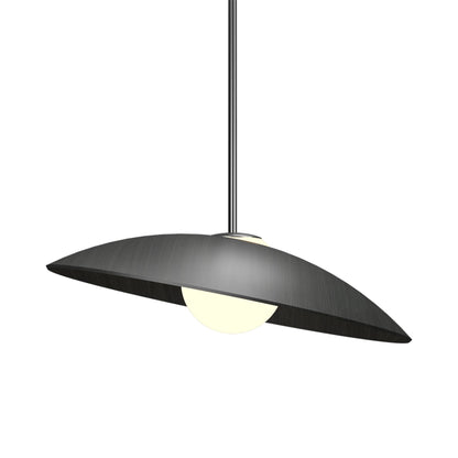 Oyster Round Pendant Light in Charcoal (16.14-Inch).