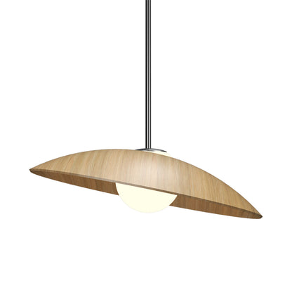 Oyster Round Pendant Light in Louro Freijo (16.14-Inch).