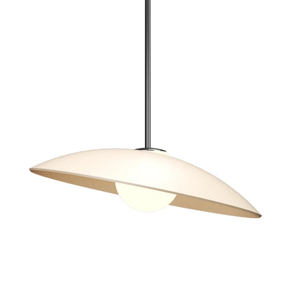 Oyster Round Pendant Light in Organic Cappuccino (16.14-Inch).