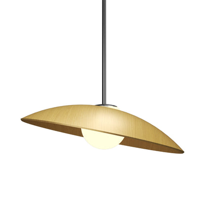 Oyster Round Pendant Light in Organic Gold (16.14-Inch).