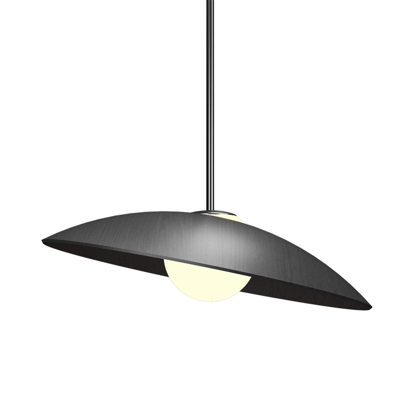 Oyster Round Pendant Light in Organic Lead Grey (16.14-Inch).