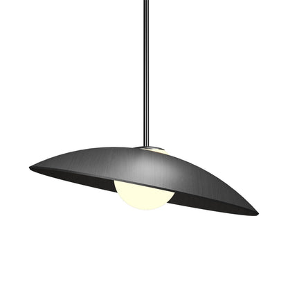 Oyster Round Pendant Light in Organic Lead Grey (16.14-Inch).