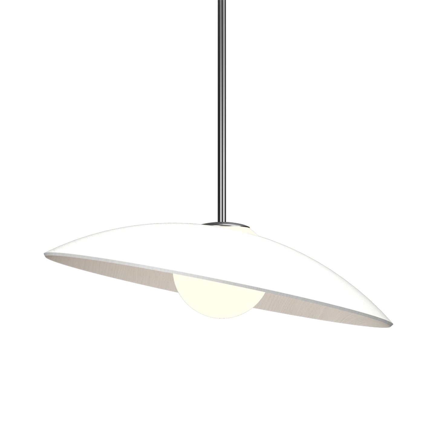 Oyster Round Pendant Light in Organic White (16.14-Inch).