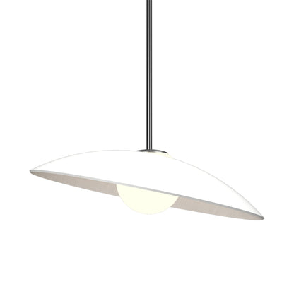 Oyster Round Pendant Light in Organic White (16.14-Inch).