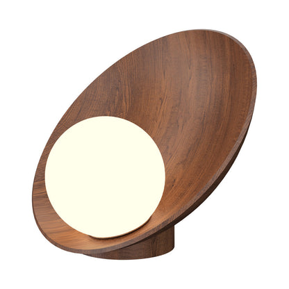 Oyster Table Lamp in Imbuia.