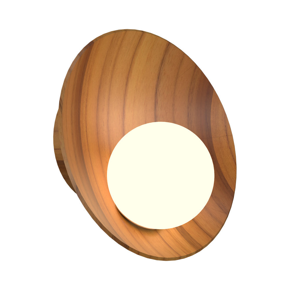 Oyster Wall Light in Teak (12.99-Inch).