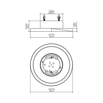 Petra 513 LED Flush Mount Ceiling Light - line drawing.