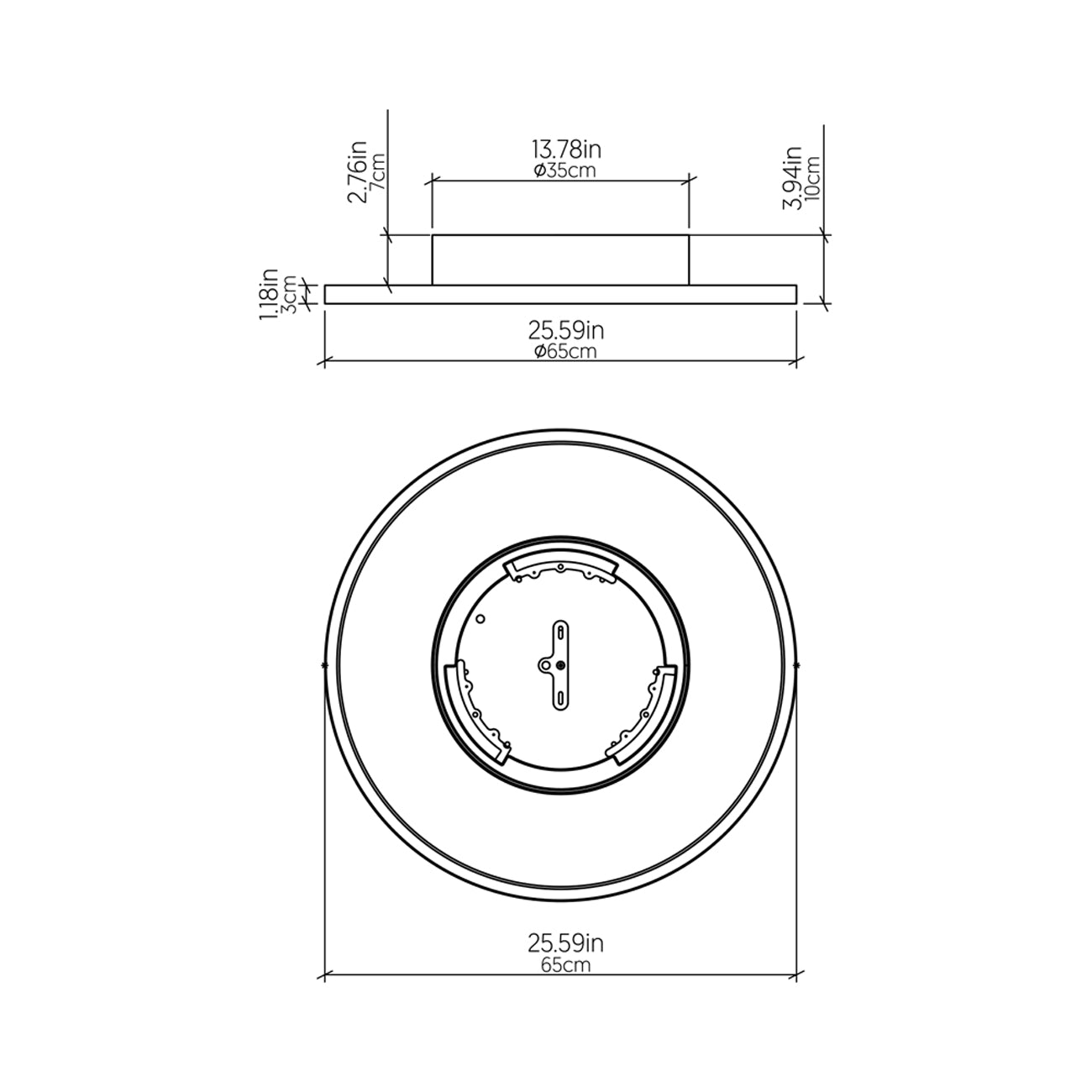 Petra 513 LED Flush Mount Ceiling Light - line drawing.
