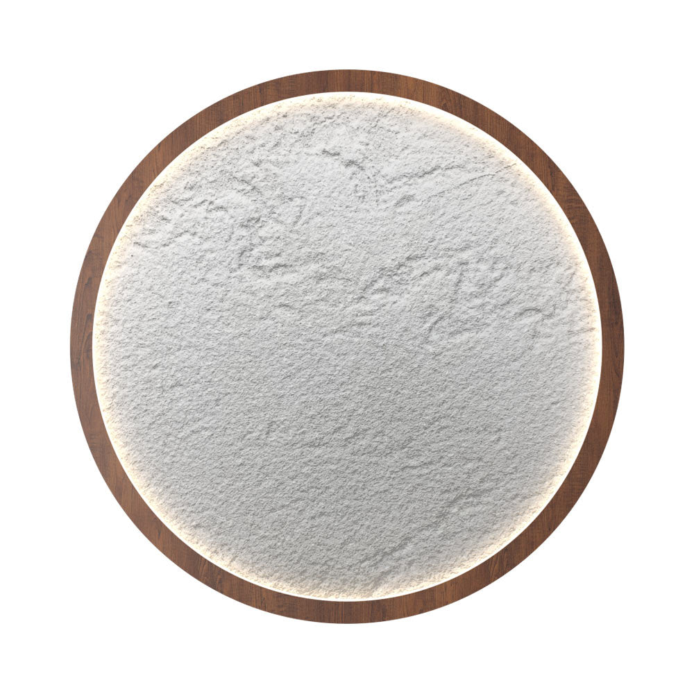 Petra Round LED Flush Mount Ceiling Light in Imbuia (14.17-Inch).