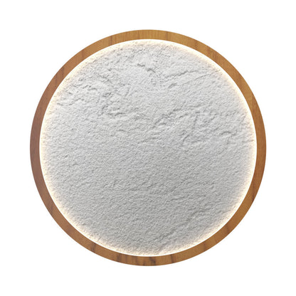 Petra Round LED Flush Mount Ceiling Light in Teak (14.17-Inch).