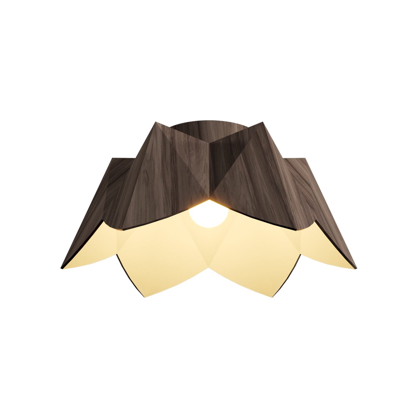 Physalis Flush Mount Ceiling Light in American Walnut (Small).