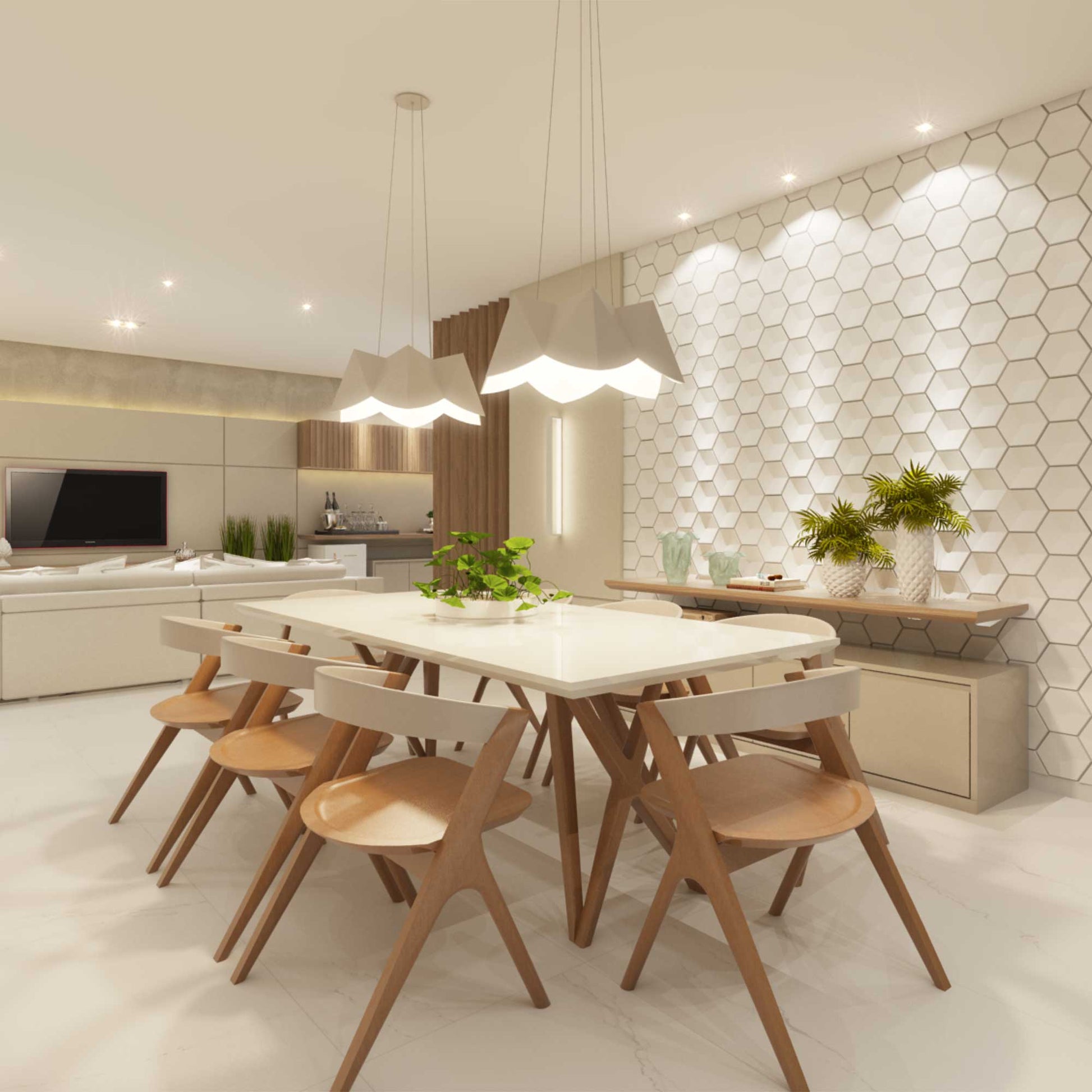 Physalis Pendant Light in dining room.