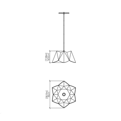 Physalis Pendant Light - line drawing.