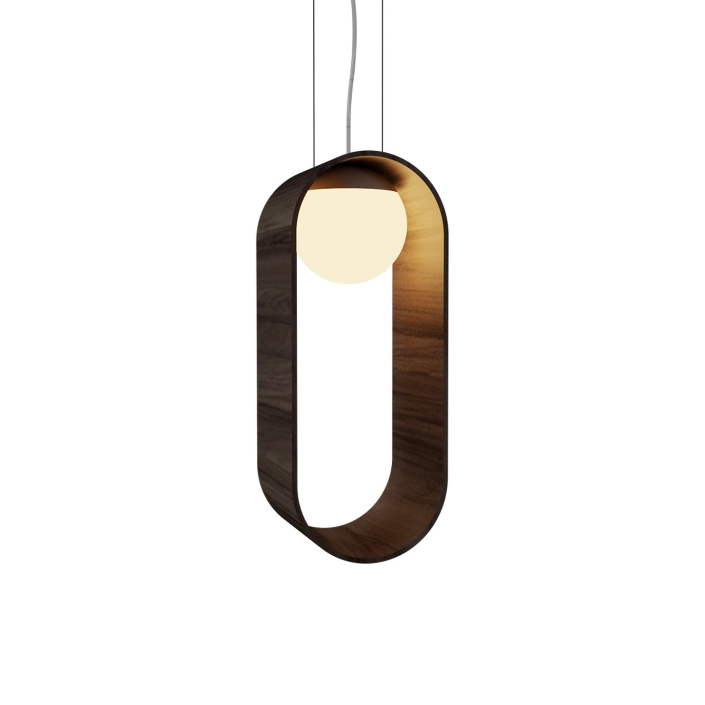 Sfera 1466 Pendant Light in American Walnut.