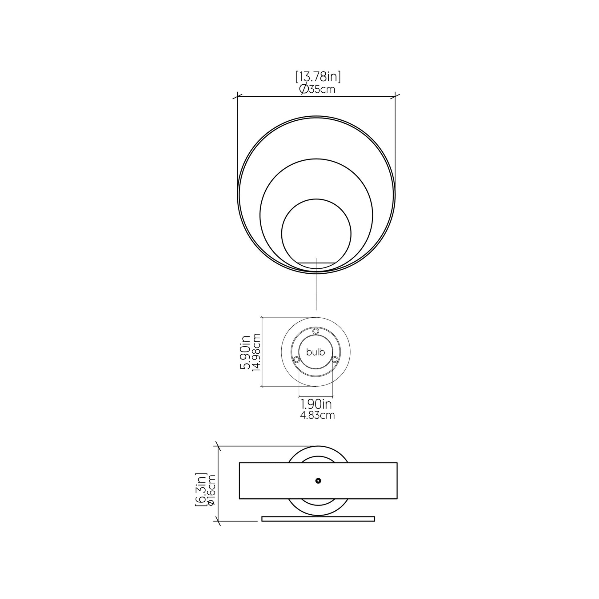 Sfera 415 Wall Light - line drawing.