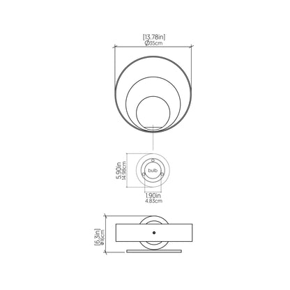 Sfera 415 Wall Light - line drawing.