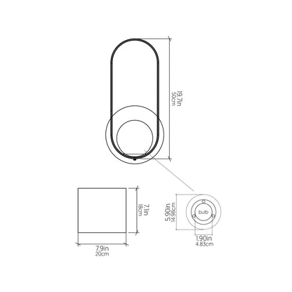 Sfera 4191 Wall Light - line drawing.