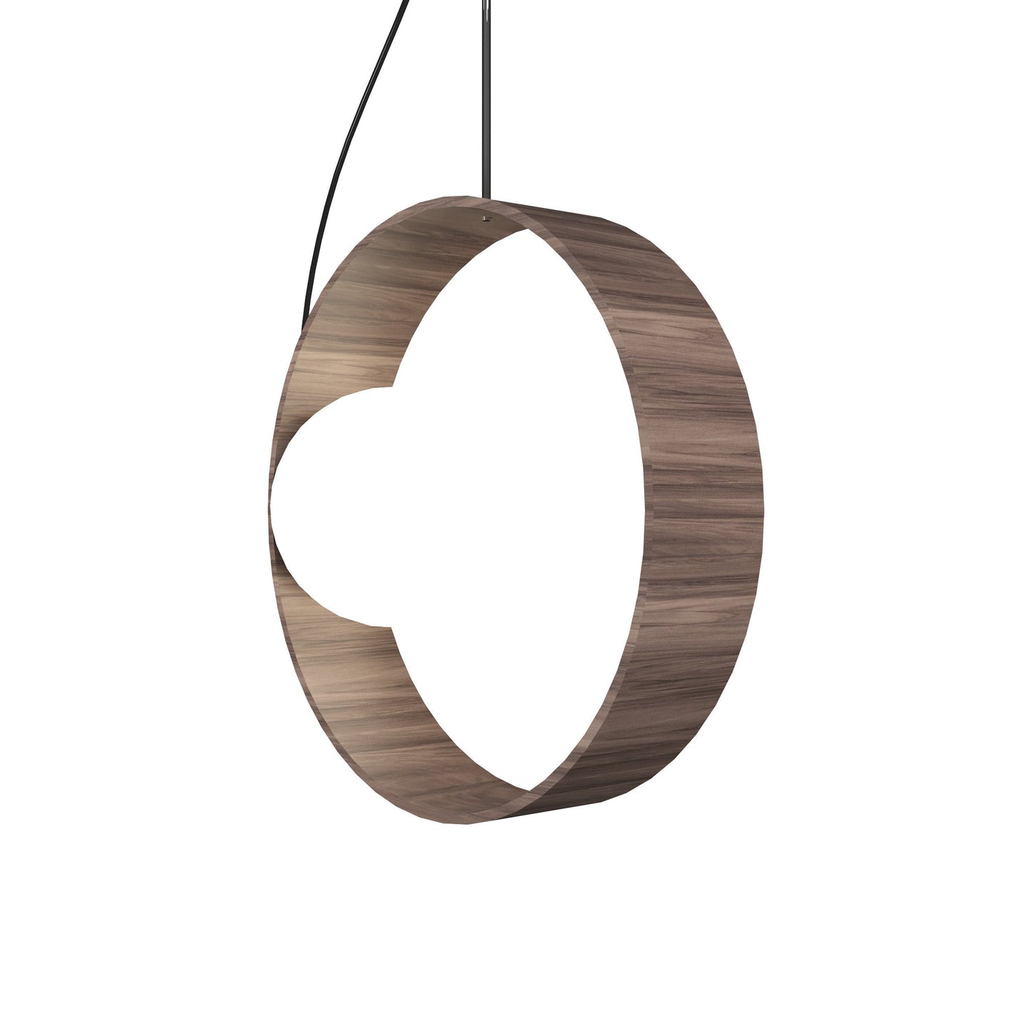 Sfera Hoop Pendant Light in American Walnut.