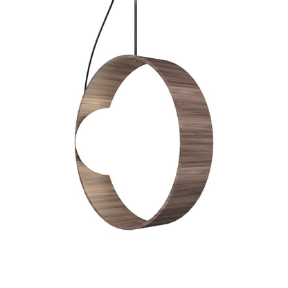 Sfera Hoop Pendant Light in American Walnut.