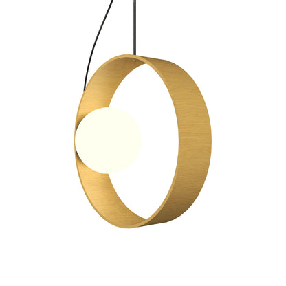 Sfera Hoop Pendant Light in Organic Gold.