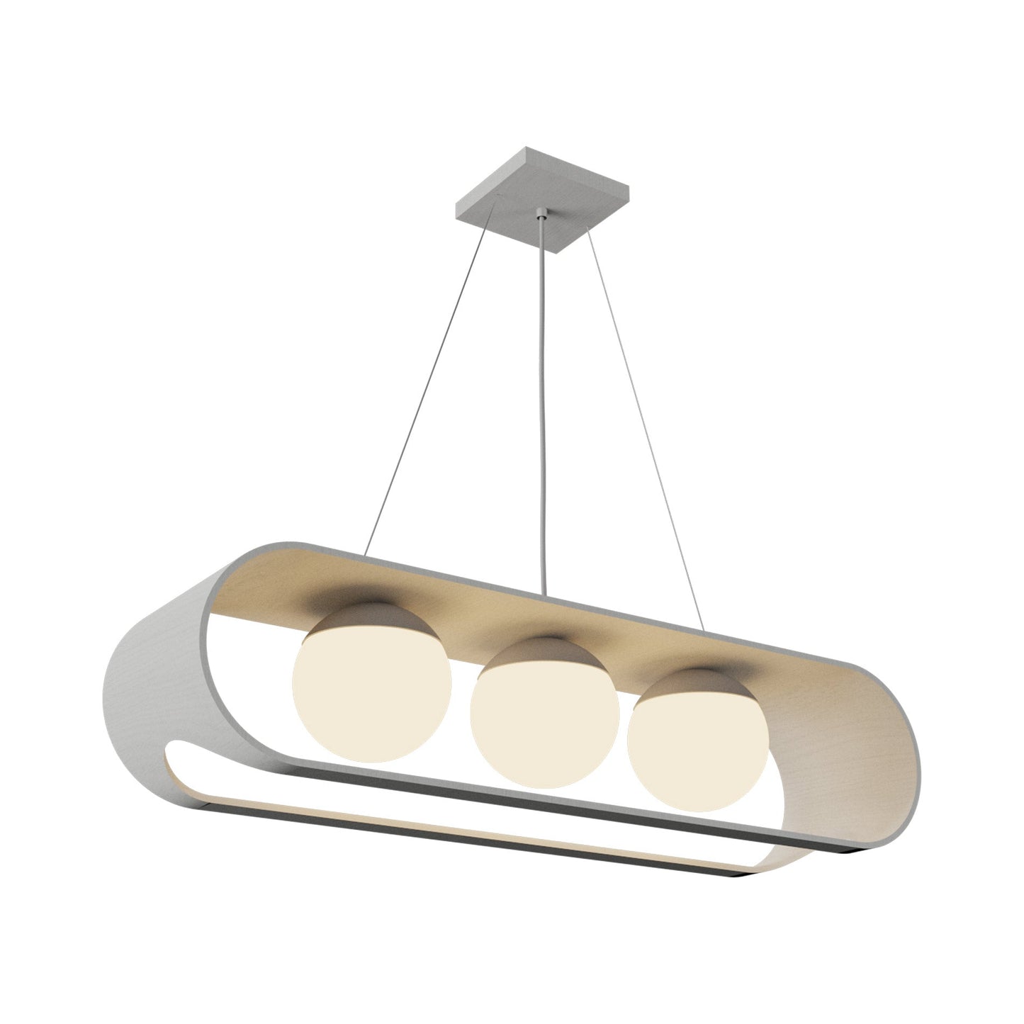Sfera Linear Pendant Light in Organic White.