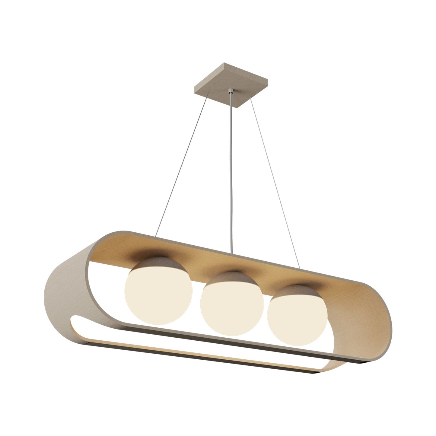 Sfera Linear Pendant Light in Organic Cappuccino.