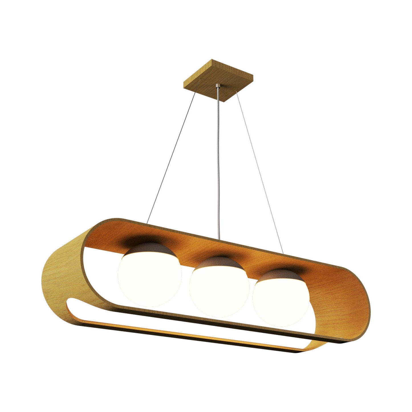 Sfera Linear Pendant Light in Organic Gold.
