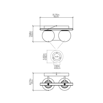 Sfera Multi Light Wall Light - line drawing.