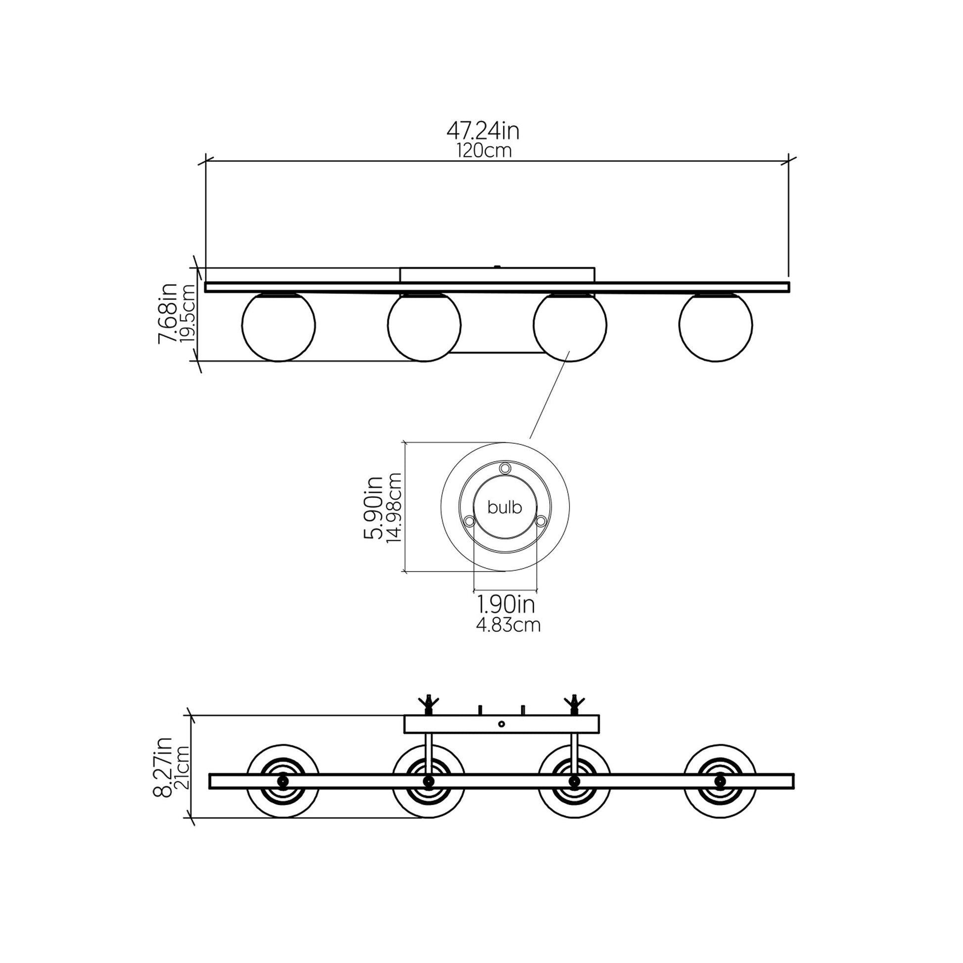 Sfera Multi Light Wall Light - line drawing.