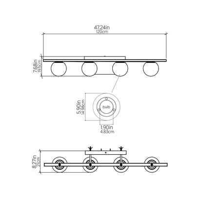 Sfera Multi Light Wall Light - line drawing.