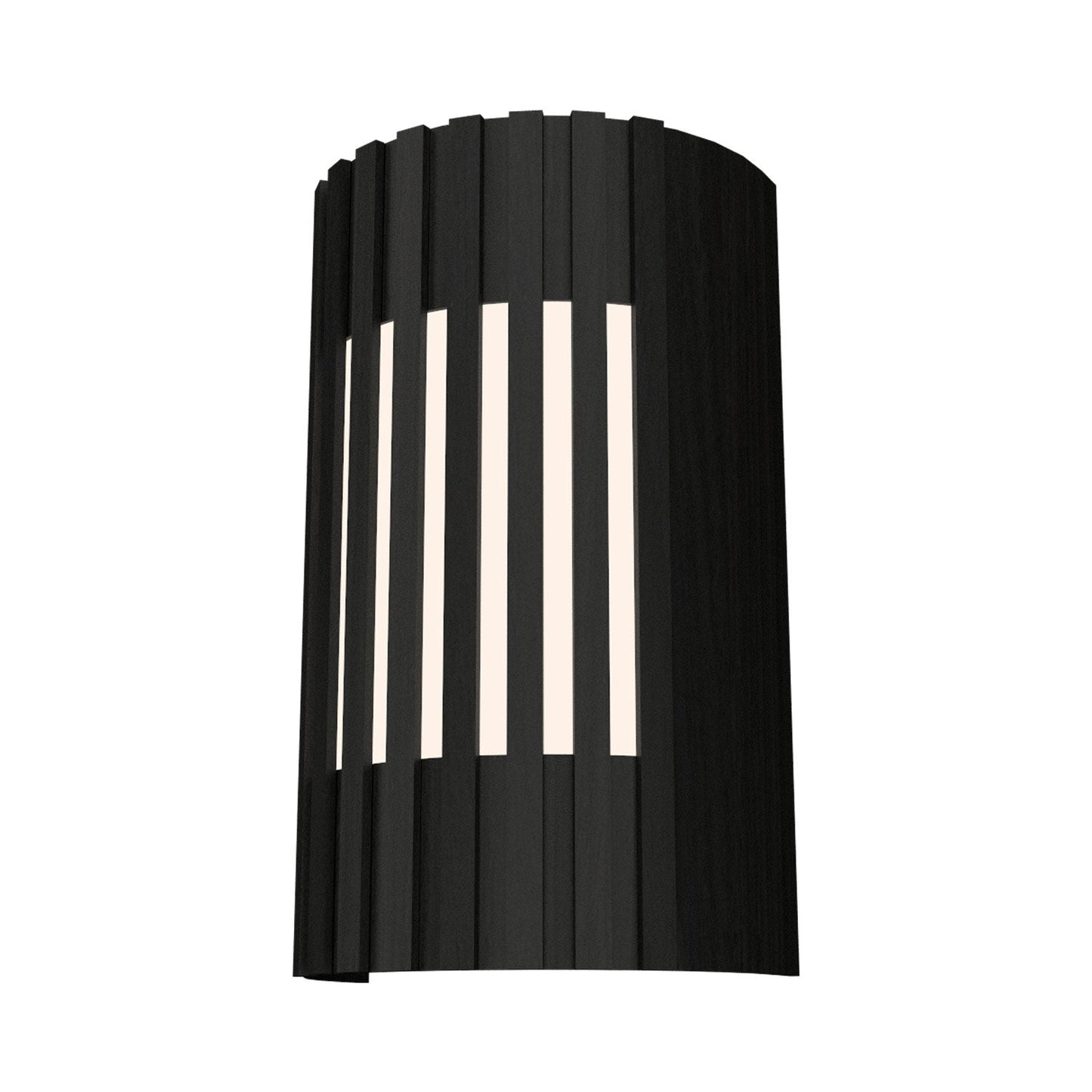 Slatted Curved Wall Light in Charcoal.