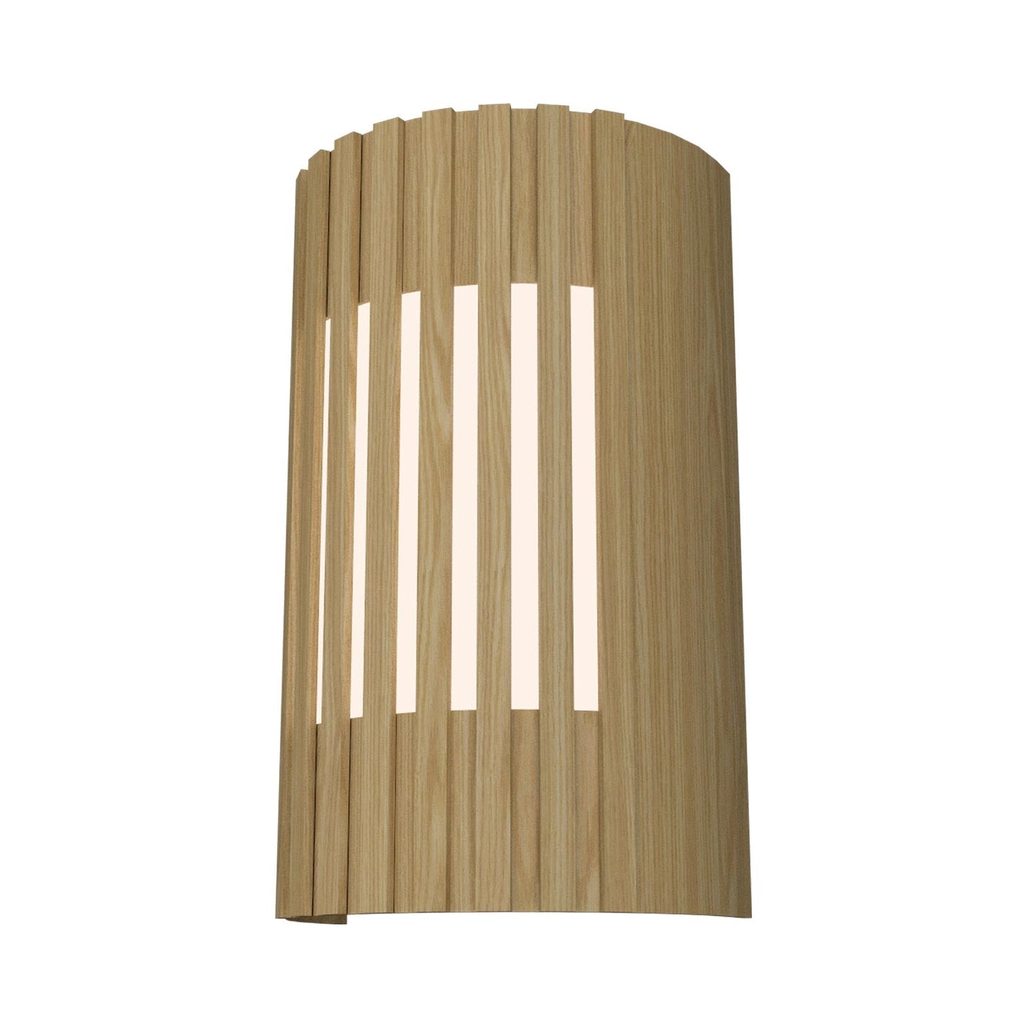 Slatted Curved Wall Light in Sand.