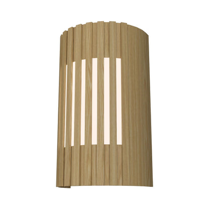 Slatted Curved Wall Light in Sand.