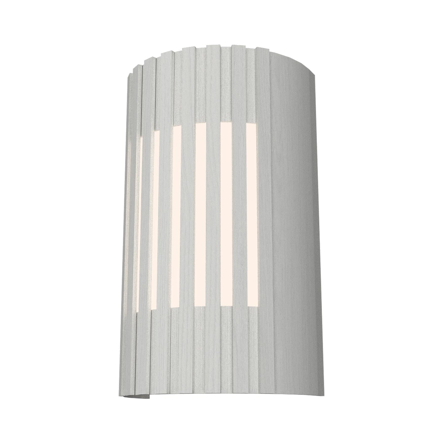 Slatted Curved Wall Light in Organic White.
