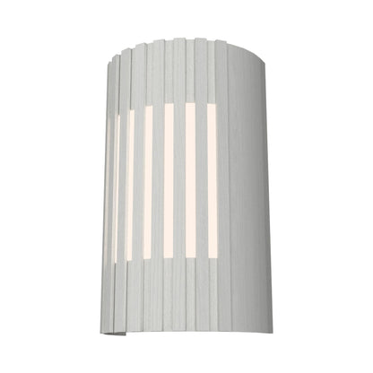 Slatted Curved Wall Light in Organic White.