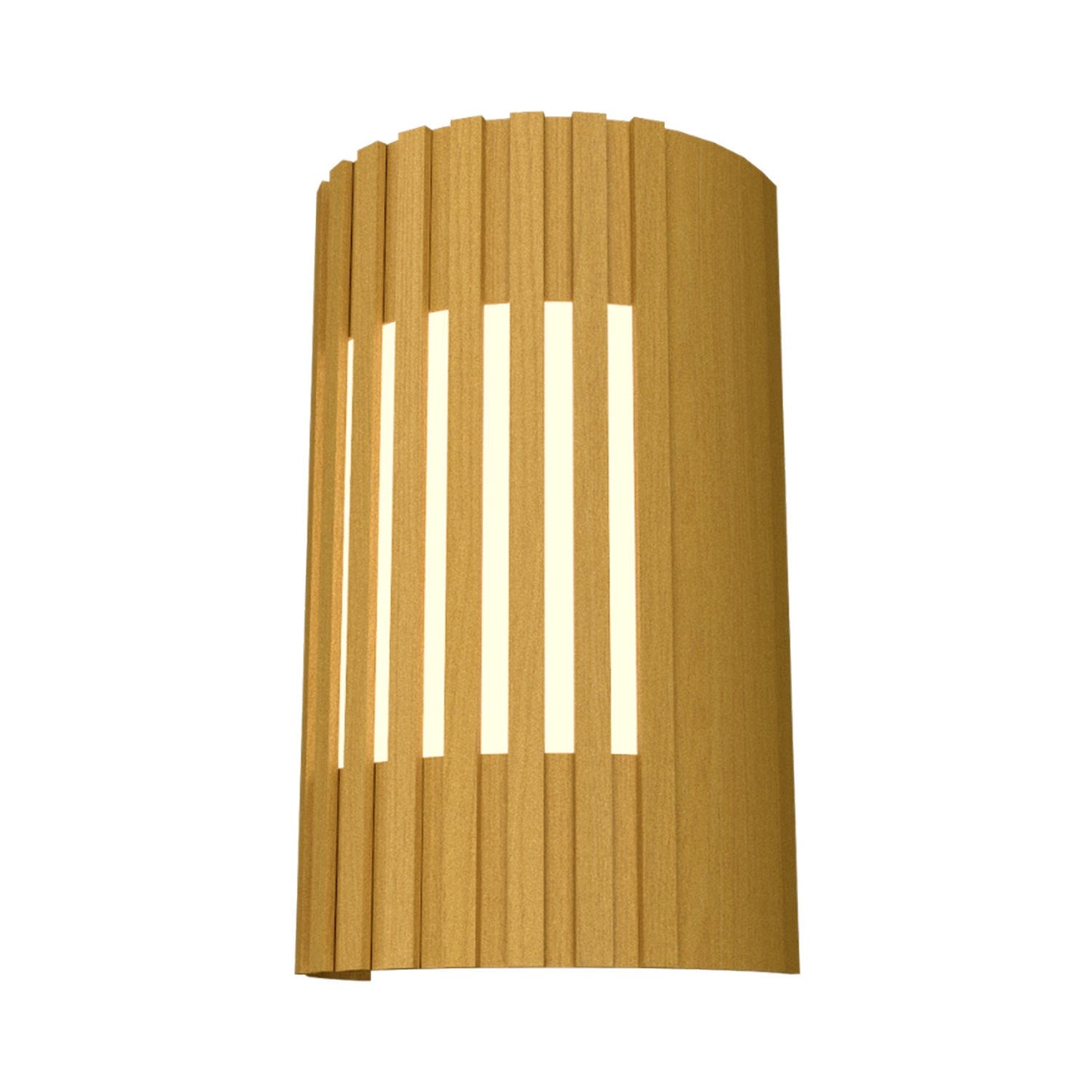 Slatted Curved Wall Light in Organic Gold.