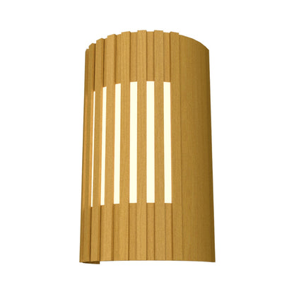 Slatted Curved Wall Light in Organic Gold.