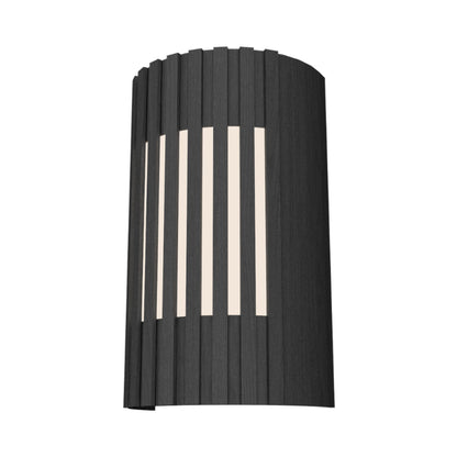 Slatted Curved Wall Light in Organic Lead Grey.
