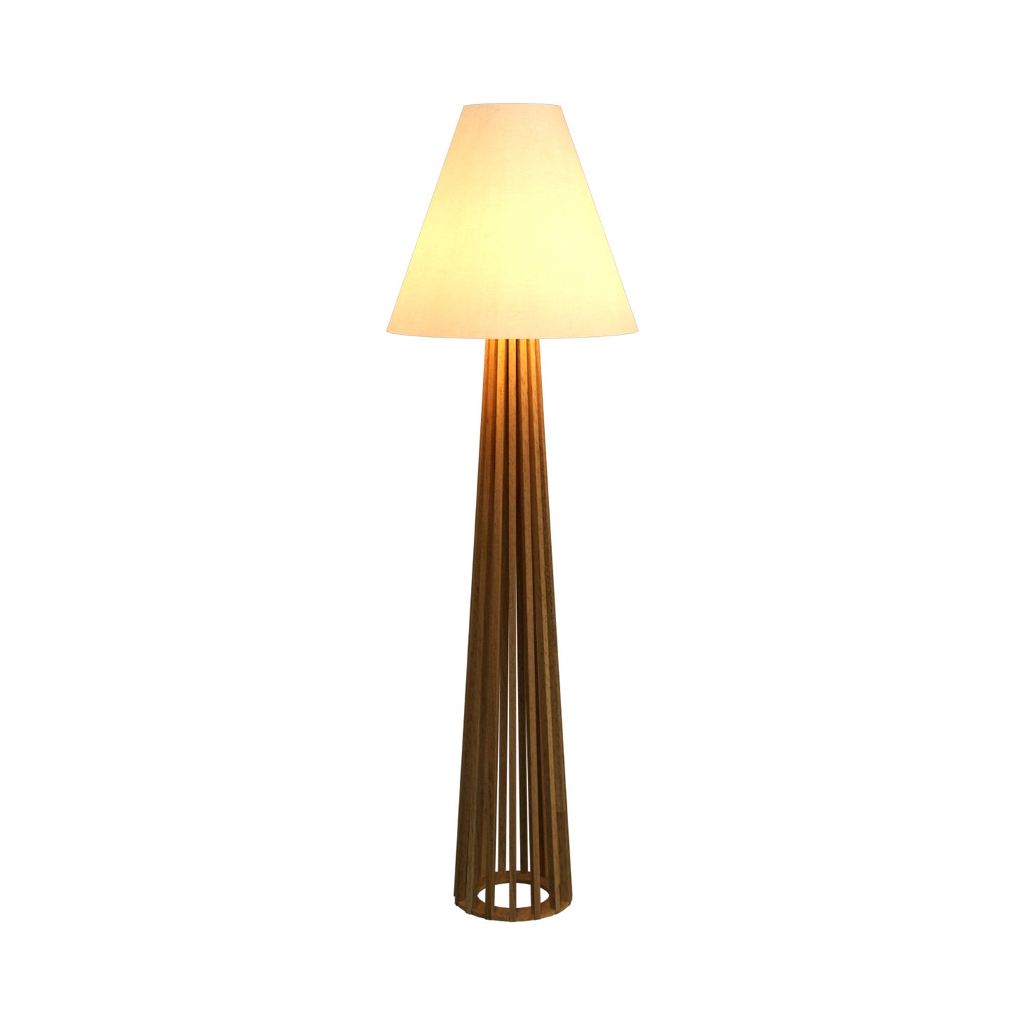 Slatted Floor Lamp in Louro Freijo.