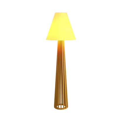 Slatted Floor Lamp in Organic Gold.