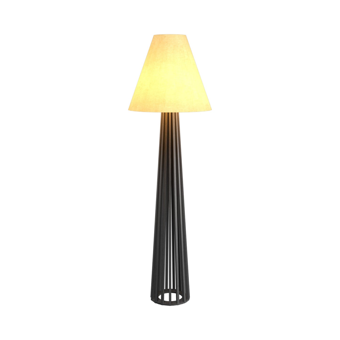 Slatted Floor Lamp in Organic Lead Grey.