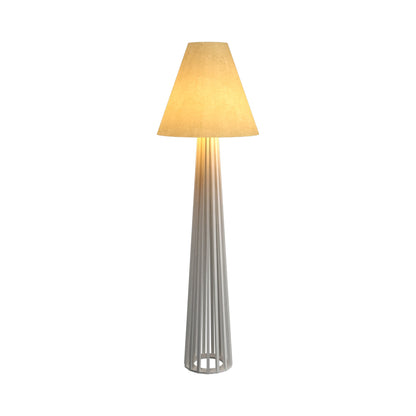 Slatted Floor Lamp in Organic White.