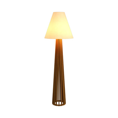 Slatted Floor Lamp in Teak.