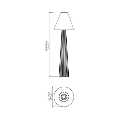 Slatted Floor Lamp - line drawing.