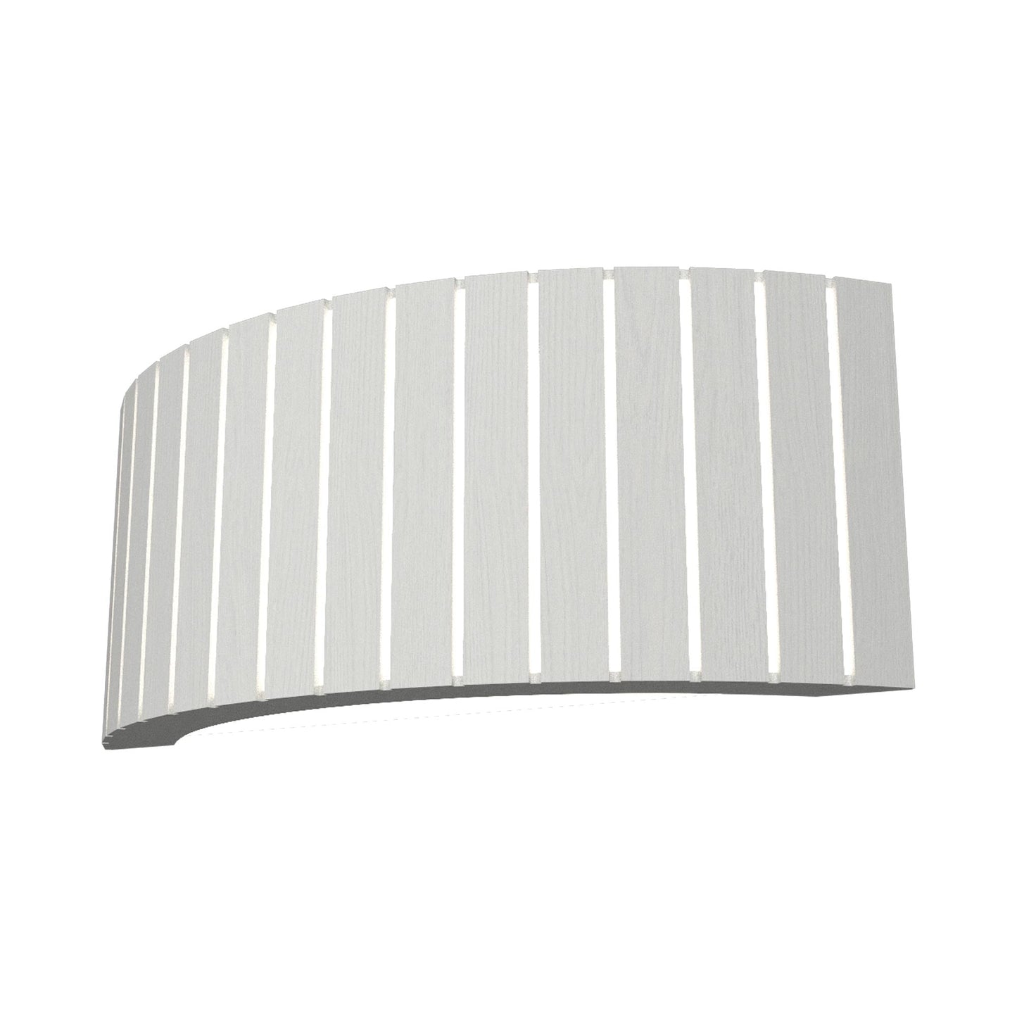 Slatted Horizontal Wall Light in Organic White.