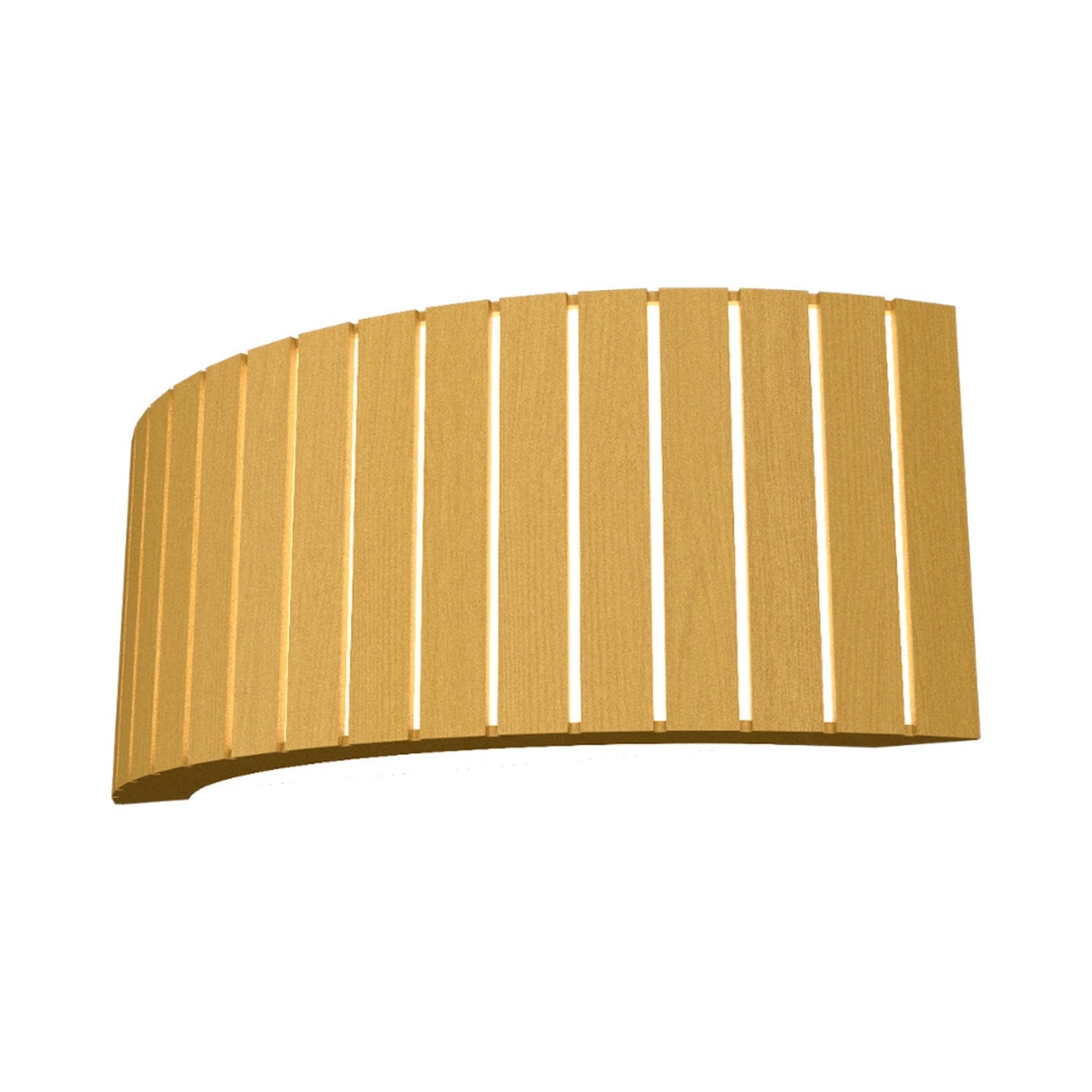 Slatted Horizontal Wall Light in Organic Gold.