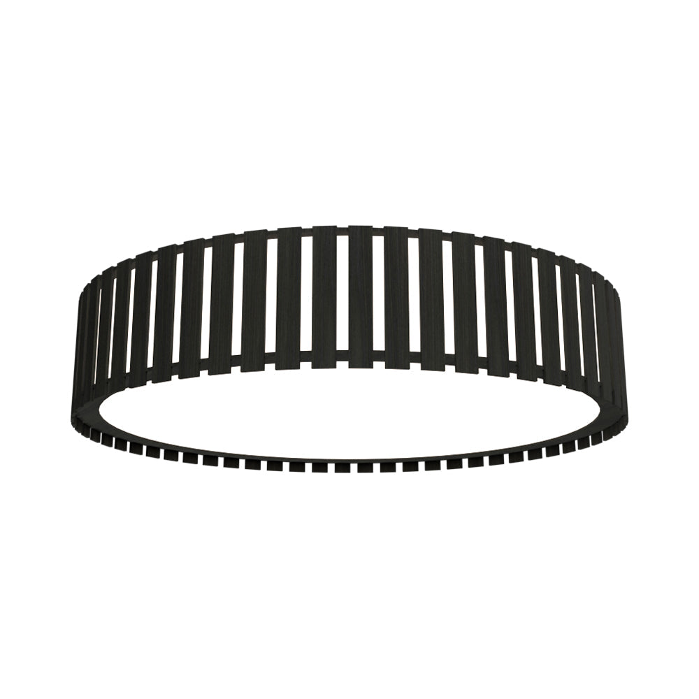 Slatted LED Flush Mount Ceiling Light in Charcoal.