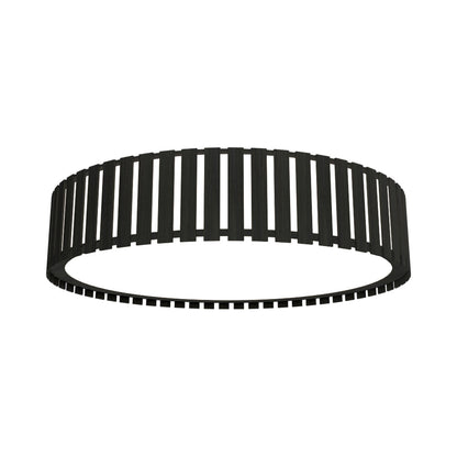 Slatted LED Flush Mount Ceiling Light in Charcoal.